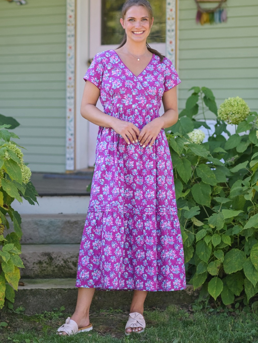April Cornell garden hostess Maxi Dress XS vintage